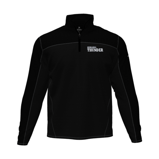 [CUS-DFW-QTRZ-PER-LSL-BLK-AS-LOGO3] Quarter Zip Pullover (Adult S, Black, Logo 3)