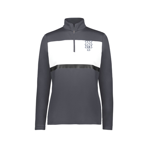 [222791.F52.XS-LOGO2] Ladies Bold 1/4 Zip Pullover (Female Adult XS, Gray, Logo 2)
