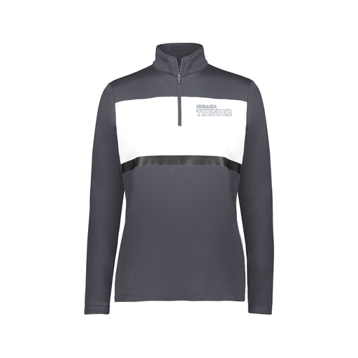 [222791.F52.XS-LOGO3] Ladies Bold 1/4 Zip Pullover (Female Adult XS, Gray, Logo 3)