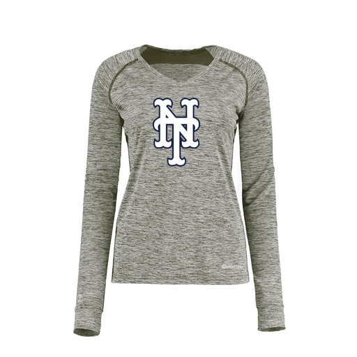 [222770.K94.XS-LOGO2] Ladies Electric Long Sleeve Shirt (Female Adult XS, Gray, Logo 2)