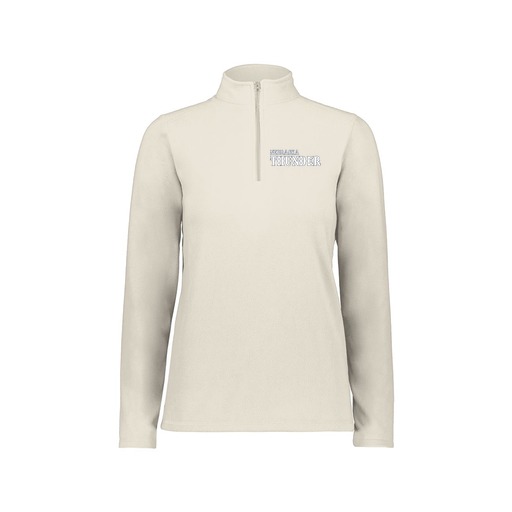 [6864.53T.XS-LOGO3] Ladies MicroFleece 1/4 Zip Pullover (Female Adult XS, White, Logo 3)