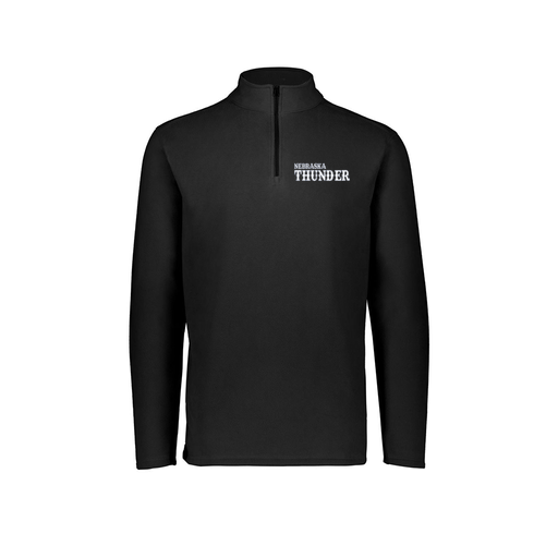 [6863.080.XS-LOGO3] Men's MicroFleece 1/4 Zip Pullover (Adult XS, Black, Logo 3)