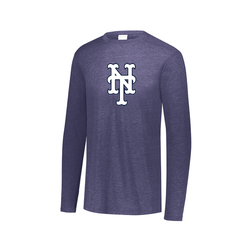 [FTLCUBNV-AXS-LOGO2] Decker Men's Tri-Blend T-Shirt - Long Sleeve (Adult XS, Navy, Logo 2)
