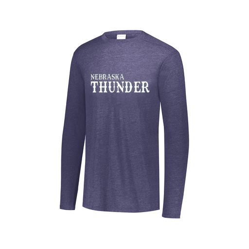 [FTLCUBNV-AXS-LOGO3] Decker Men's Tri-Blend T-Shirt - Long Sleeve (Adult XS, Navy, Logo 3)