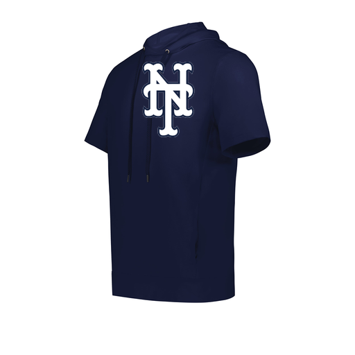[222505.065.S-LOGO2] Men's Venturs Soft Knit Short Sleeve Hoodie (Adult S, Navy, Logo 2)