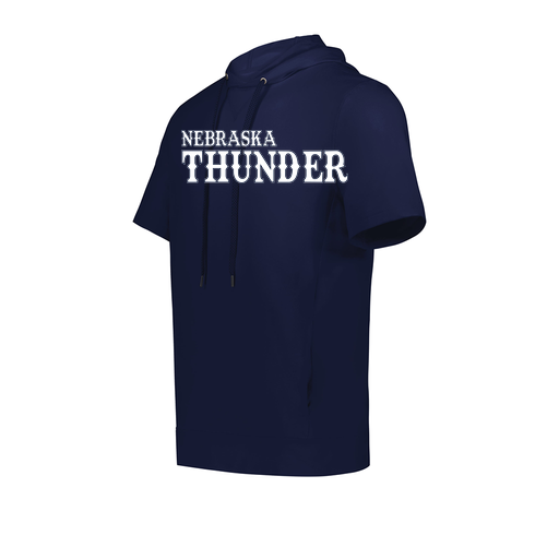 [222505.065.S-LOGO3] Men's Venturs Soft Knit Short Sleeve Hoodie (Adult S, Navy, Logo 3)