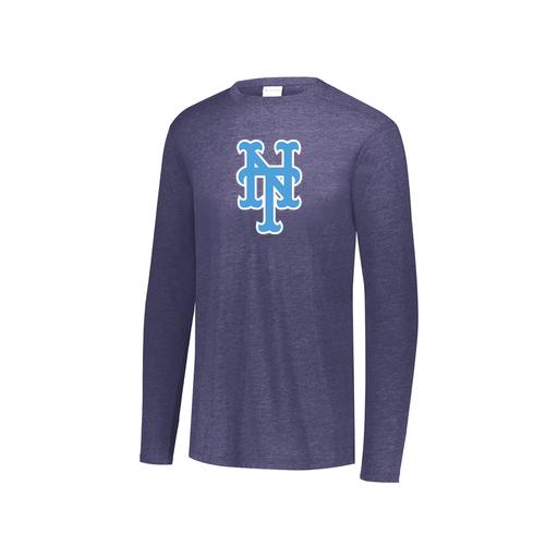 [FTLCUBNV-YS-LOGO1] Decker Youth Tri-Blend T-Shirt - Long Sleeve (Youth S, Navy, Logo 1)