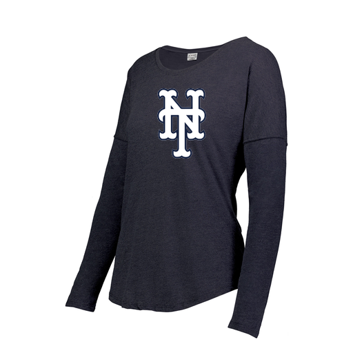 [FTLCUBNV-FAS-LOGO2] Decker Women's Tri-Blend T-Shirt - Long Sleeve (Female Adult S, Navy, Logo 2)