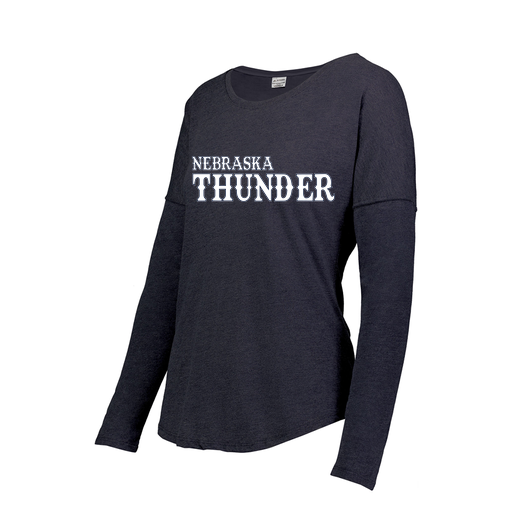 [FTLCUBNV-FAS-LOGO3] Decker Women's Tri-Blend T-Shirt - Long Sleeve (Female Adult S, Navy, Logo 3)